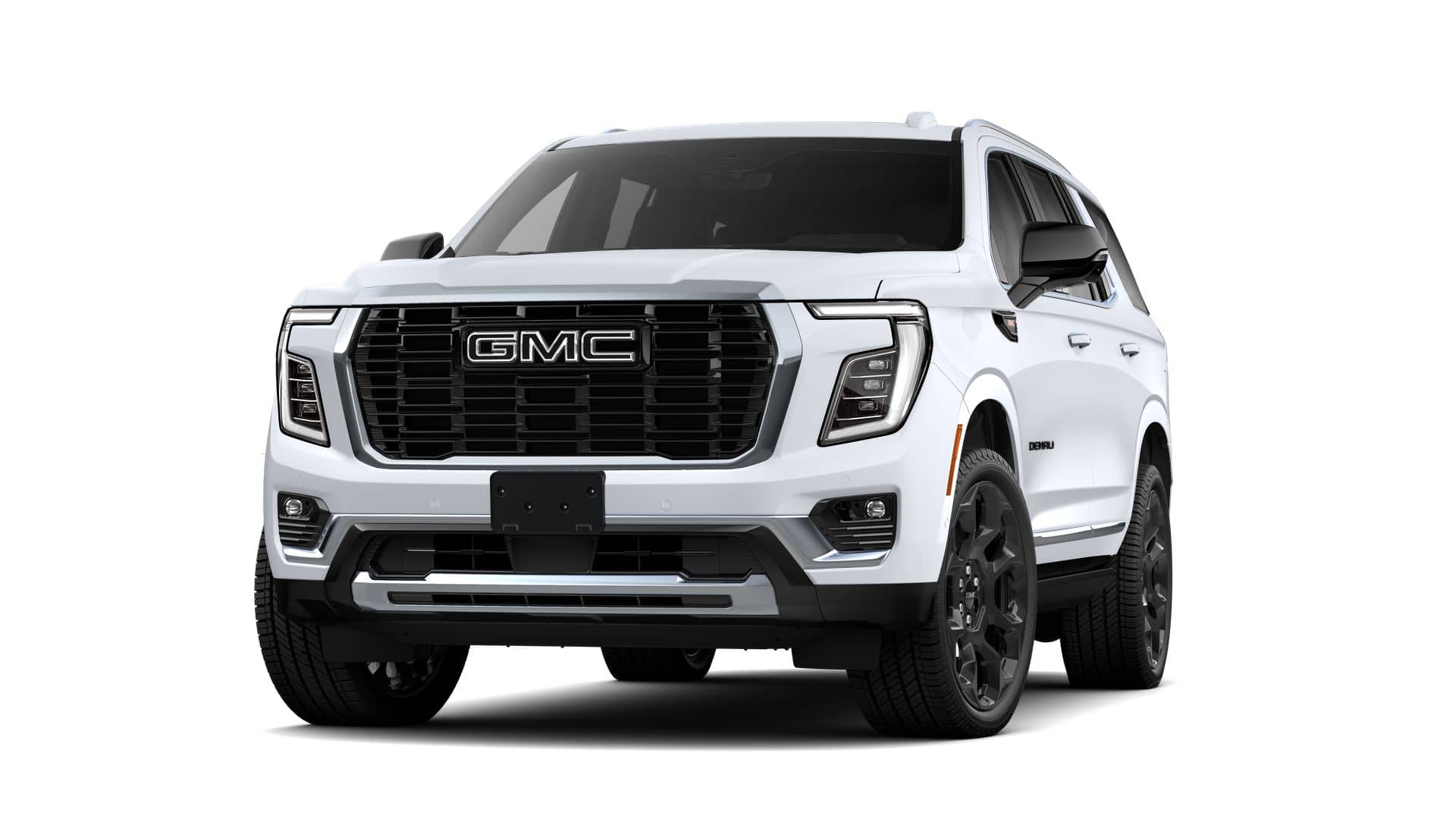2026 GMC Yukon Denali in Glacier White Tricoat — front three-quarter view