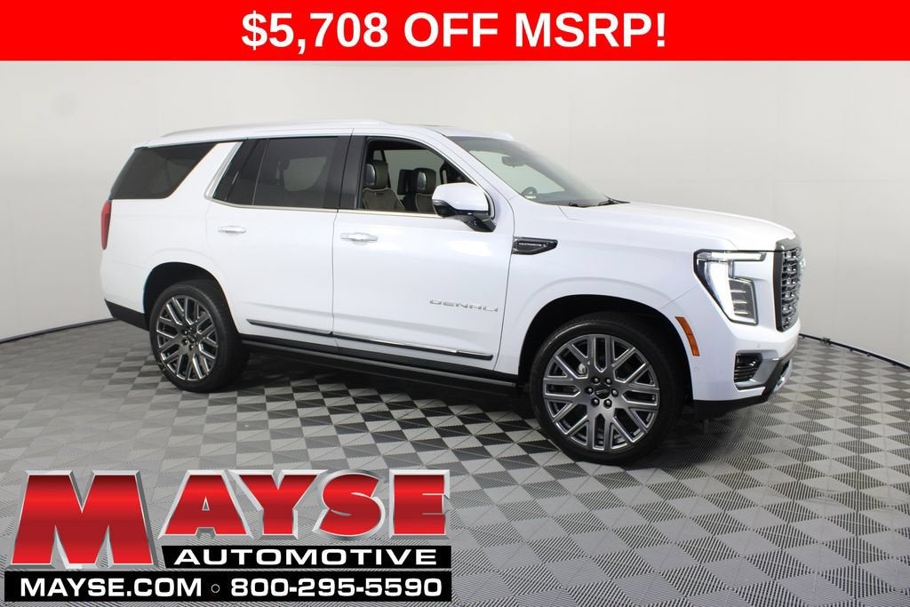 2026 GMC Yukon Denali Ultimate in Glacier White Tricoat — front three-quarter view