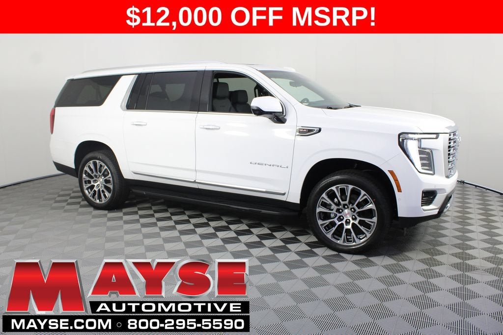 2026 GMC Yukon XL Denali in Summit White — front three-quarter view