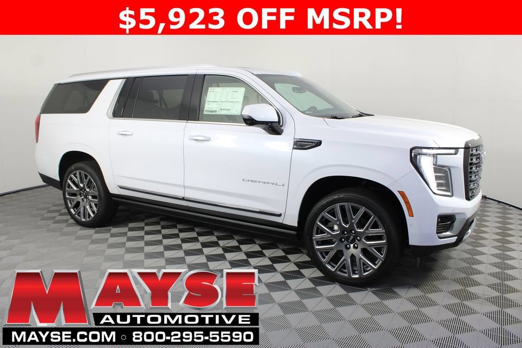 2026 GMC Yukon XL Denali Ultimate in Glacier White Tricoat — front three-quarter view