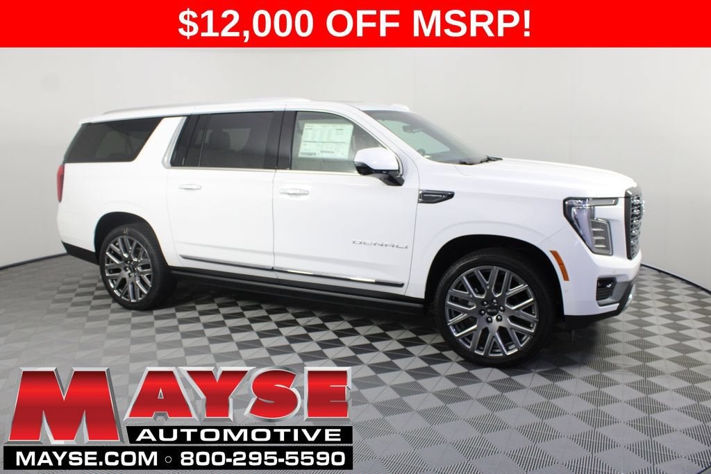 2026 GMC Yukon XL Denali Ultimate in Summit White — front three-quarter view