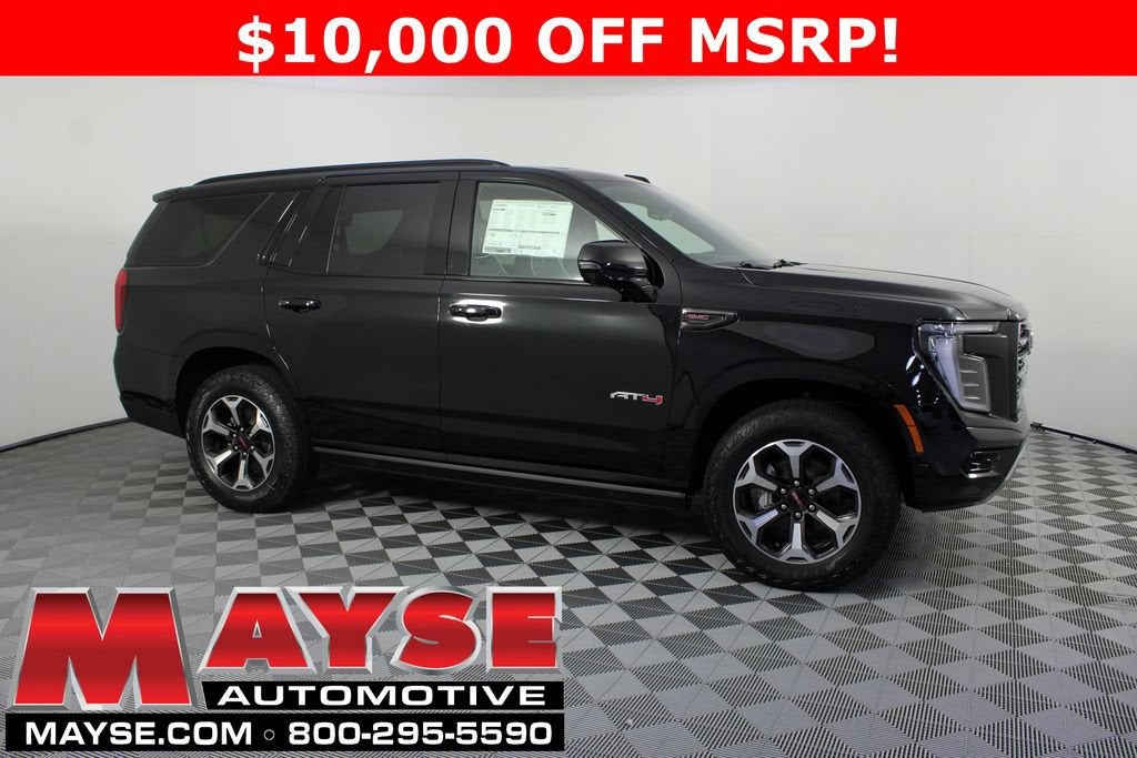 2026 GMC Yukon AT4 Ultimate in Onyx Black — front three-quarter view