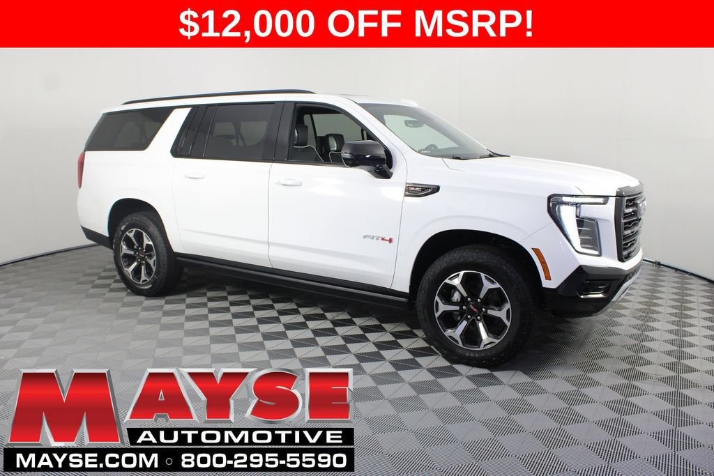 2026 GMC Yukon XL AT4 Ultimate in Summit White — front three-quarter view