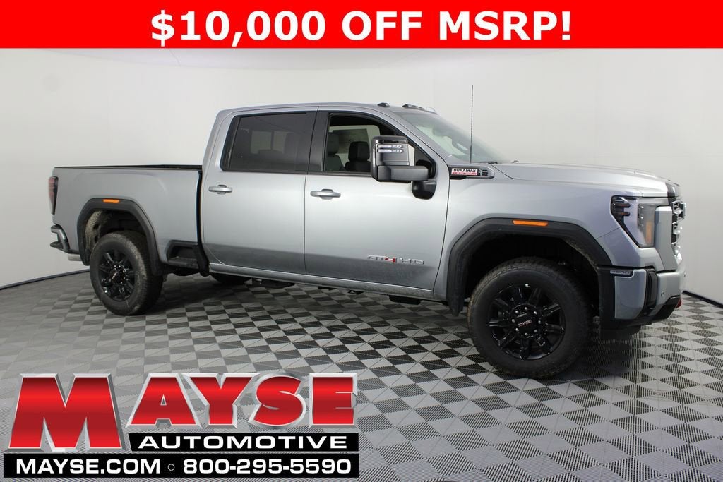 2026 GMC Sierra 3500 HD AT4 in Sterling Metallic — front three-quarter view