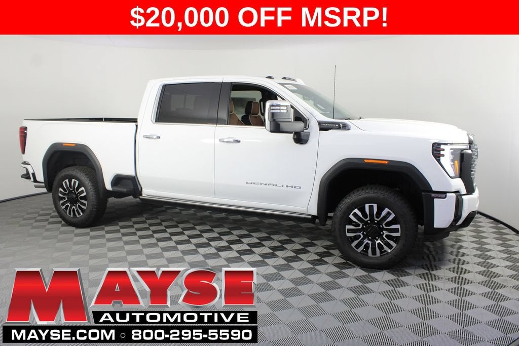 2026 GMC Sierra 3500 HD Denali Ultimate in Summit White — front three-quarter view