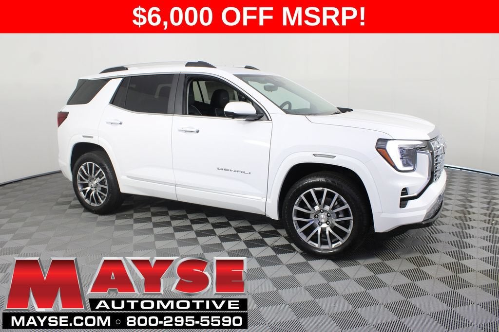 2027 GMC Terrain AWD Denali in Summit White — front three-quarter view
