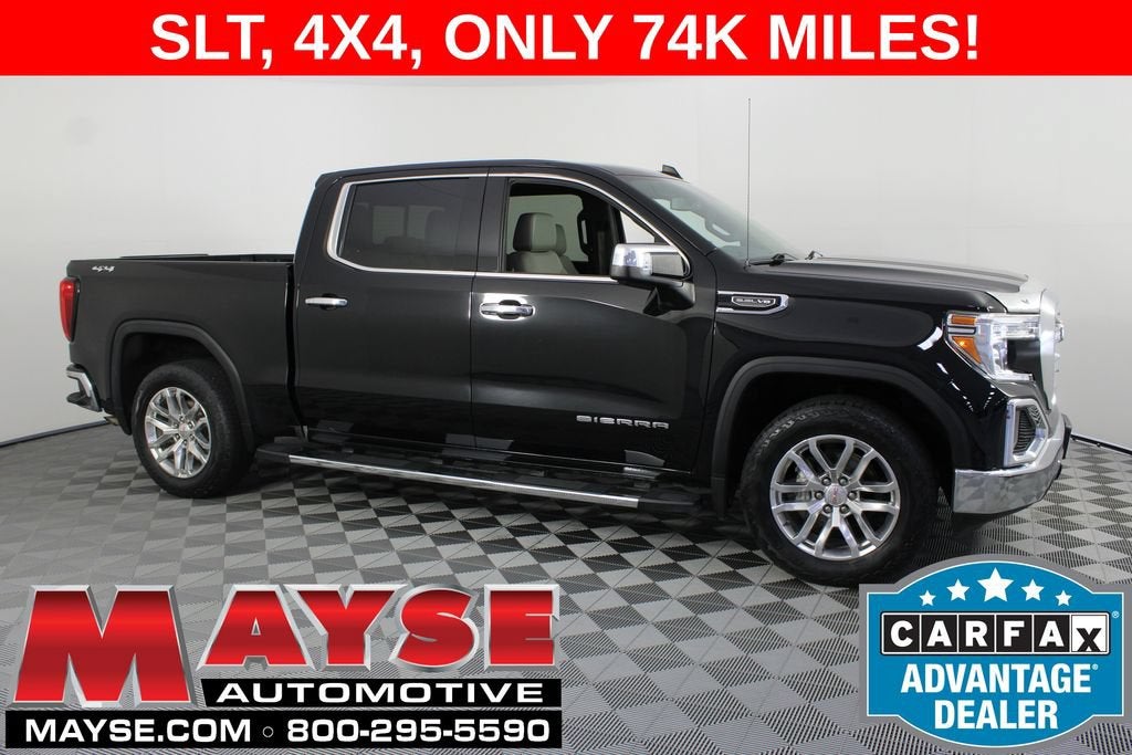 2020 GMC Sierra 1500 SLT in Onyx Black — front three-quarter view