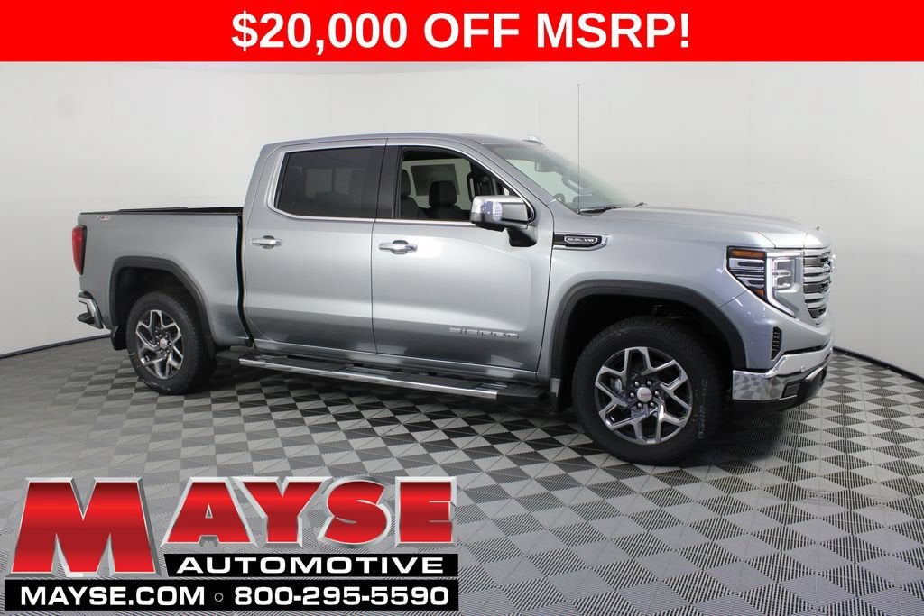 2026 GMC Sierra 1500 SLT in Sterling Metallic — front three-quarter view