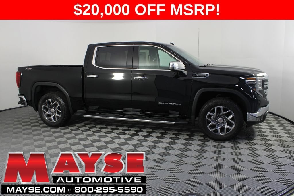 2026 GMC Sierra 1500 SLT in Onyx Black — front three-quarter view