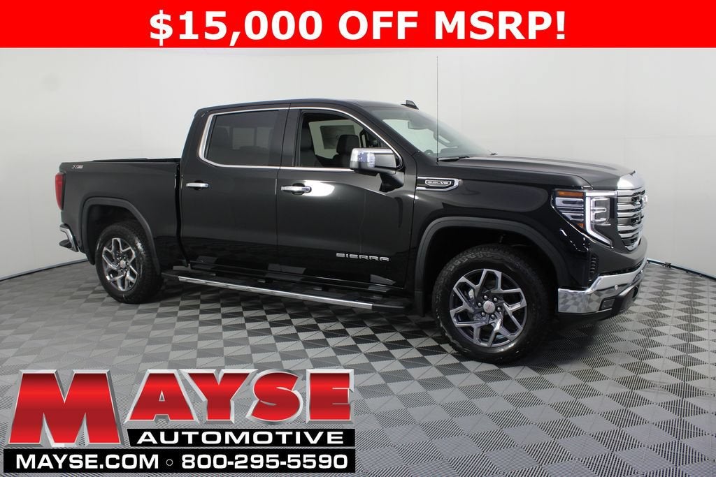 2026 GMC Sierra 1500 SLT in Onyx Black — front three-quarter view