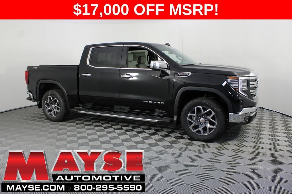 2026 GMC Sierra 1500 SLT in Onyx Black — front three-quarter view