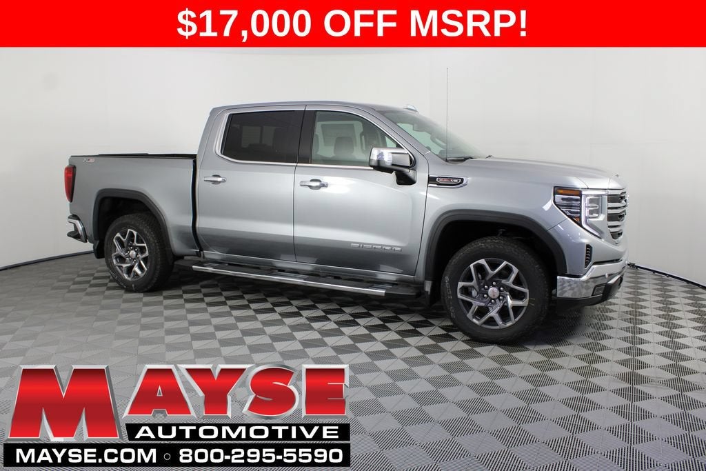 2026 GMC Sierra 1500 SLT in Sterling Metallic — front three-quarter view