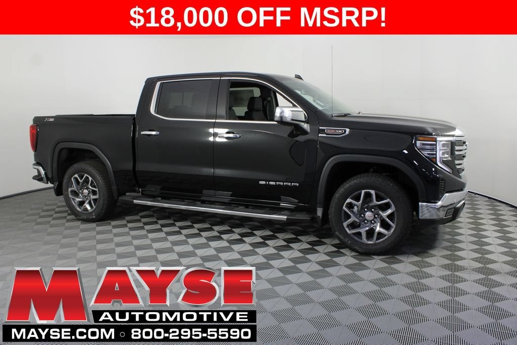 2026 GMC Sierra 1500 SLT in Onyx Black — front three-quarter view