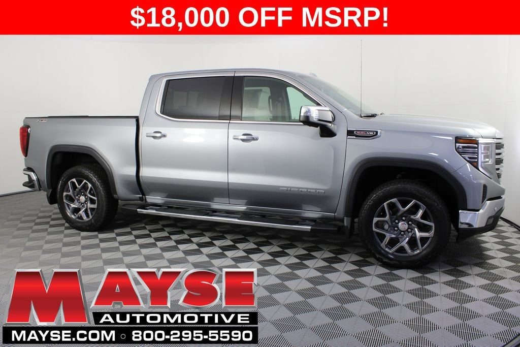 2026 GMC Sierra 1500 SLT in Sterling Metallic — front three-quarter view