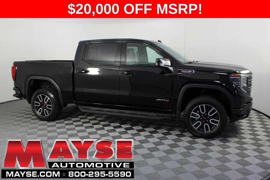 2026 GMC Sierra 1500 AT4 in Onyx Black — front three-quarter view