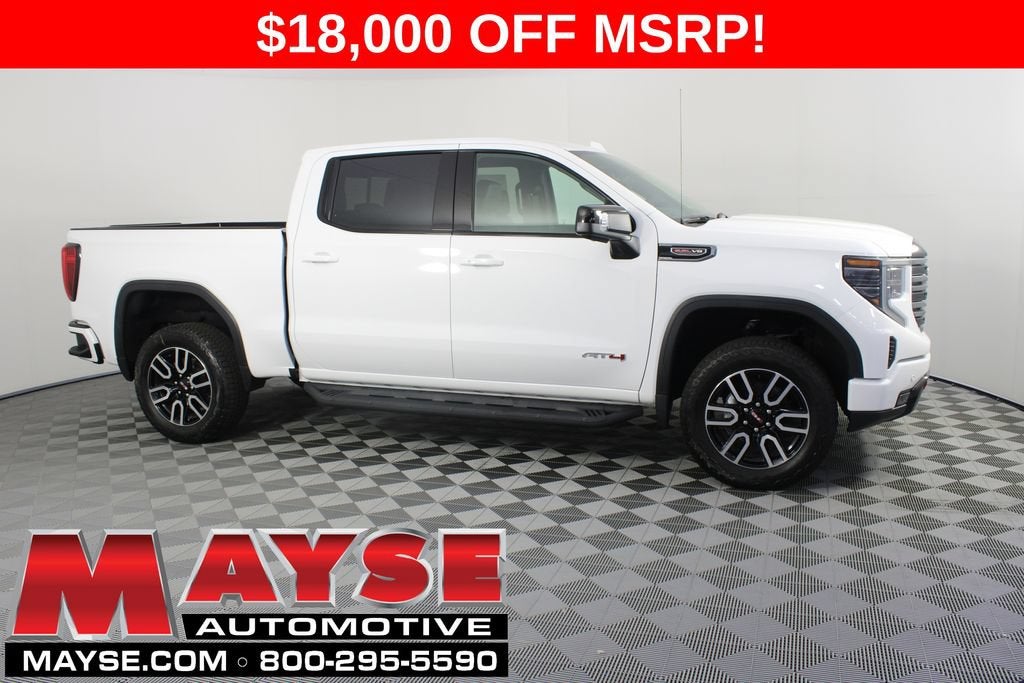 2026 GMC Sierra 1500 AT4 in Summit White — front three-quarter view