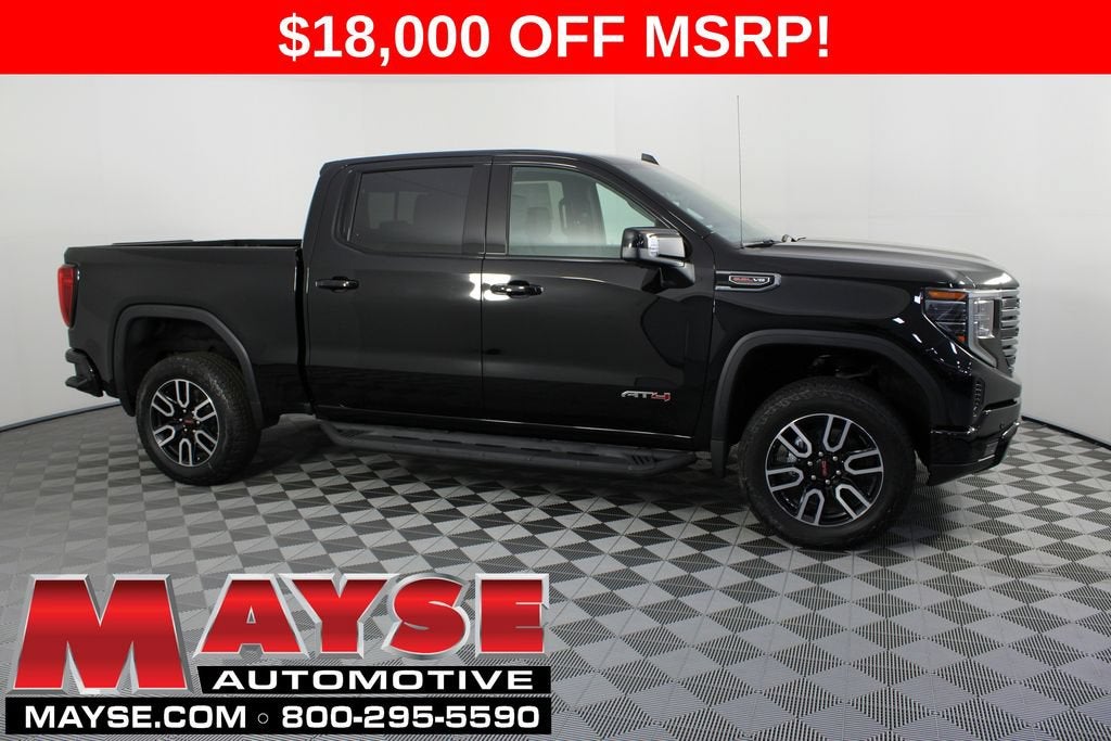 2026 GMC Sierra 1500 AT4 in Onyx Black — front three-quarter view