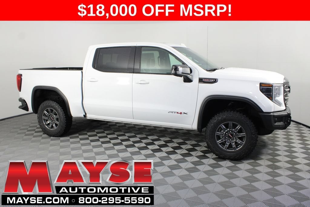2026 GMC Sierra 1500 AT4X in Summit White — front three-quarter view