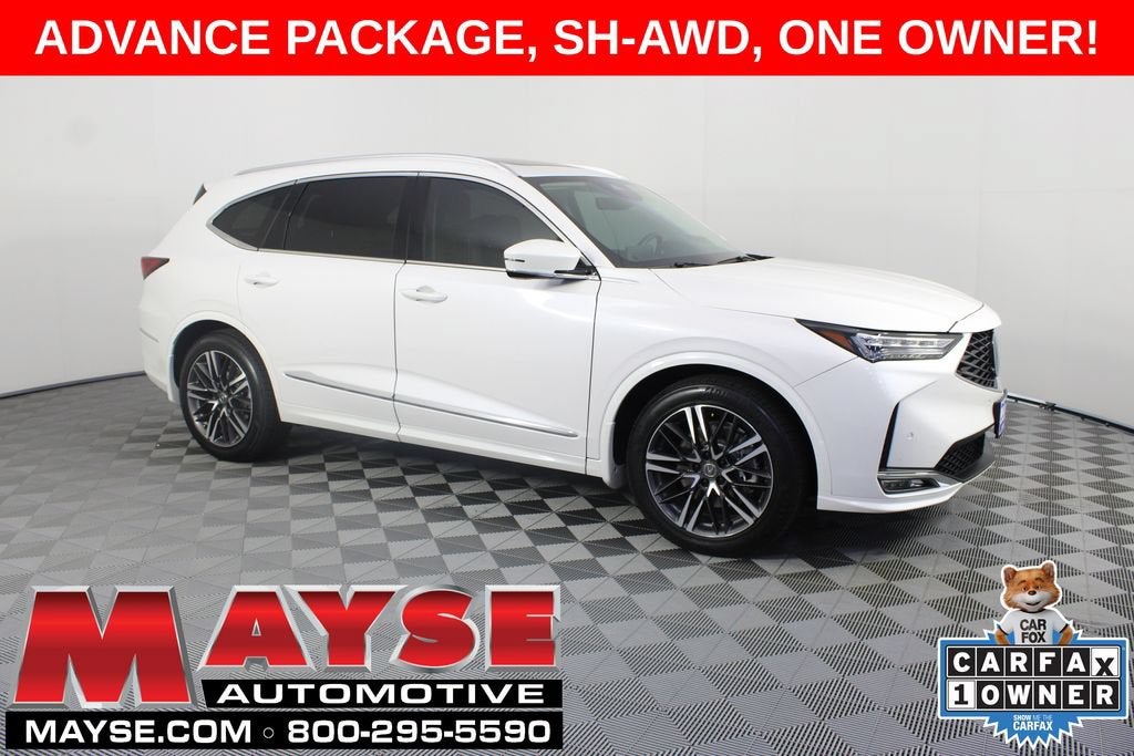 2025 Acura MDX w/Advance Package in Wht/Adv/Awd — front three-quarter view